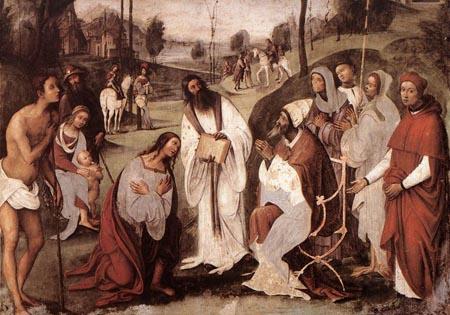 Lorenzo  Costa Conversion of St Valerian France oil painting art